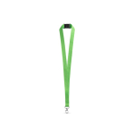 Lanyard de poliéster com mosquetão metálico e fecho de segurança 2 cm cor verde-claro