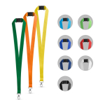 Lanyard de poliéster com mosquetão metálico e fecho de segurança 2 cm varias cores
