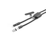 Cabo lanyard com suporte para telemóvel e carregamento ultrarrápido 60W cor preto quarta vista