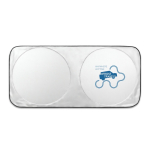 Para-sol para automóvel em poliéster com duas áreas redondas Ø65 cm cor cinzento imagem com logo