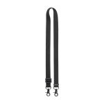 Lanyard de rPET com fivela e mosquetões metálicos BrandCharger cor preto primeira vista
