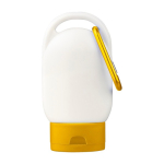 Protetor solar com mosquetão e tampa colorida FPS30 30 ml cor amarelo primeira vista