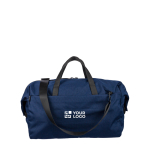 Saco desportivo espaçoso feito de resíduos de plástico oceânico cor azul-marinho vista principal