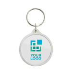 Porta-chaves de plástico com anel metálico fabricado na Europa cor transparente vista principal