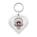 Porta-chaves de plástico com anel metálico em forma de coração segunda vista