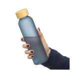 Garrafa de vidro brilhante colorida com tampa de rosca de bambu 500 ml quinta vista