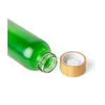 Garrafa de vidro brilhante colorida com tampa de rosca de bambu 500 ml sexta vista