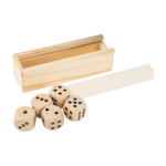 Jogo de dados em madeira de faia em caixa com tampa deslizante quarta vista