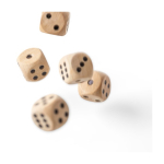 Jogo de dados em madeira de faia em caixa com tampa deslizante sexta vista