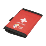 Kit de primeiros socorros com fecho de velcro e pega rPET 600D primeira vista