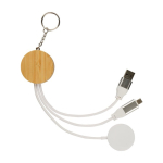 Conjunto de cabos de carregamento com argola metálica para pendurar 65W cor madeira primeira vista