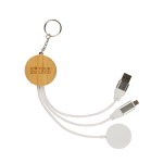 Conjunto de cabos de carregamento com argola metálica para pendurar 65W cor madeira vista principal