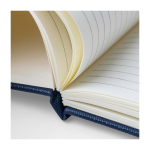 Caderno de poliéster rPET de capa semidura, folhas A5 pautadas décima primeira vista