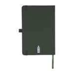 Caderno de poliéster rPET de capa semidura, folhas A5 pautadas quarta vista