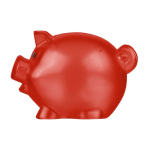 Porquinho mealheiro de plástico reciclado para personalizar cor vermelho primeira vista