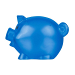 Porquinho mealheiro de plástico reciclado para personalizar cor azul real primeira vista