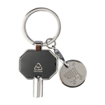 Porta-chaves de zinco com chave de purga de radiadores e ficha primeira vista