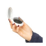 Estojo redondo com espelho e pincel incluído para bolso sexta vista