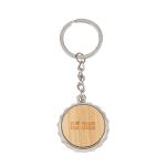 Porta-chaves em bambu e liga de zinco com abre-cápsulas integrado cor madeira vista principal