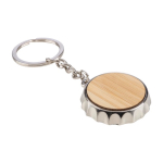 Porta-chaves em bambu e liga de zinco com abre-cápsulas integrado quarta vista