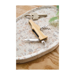 Porta-chaves multiusos em forma de garrafa com saca-rolhas e x-ato nona vista