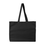 Saco de algodão OEKO-TEX com fole e asas compridas 180 g/m2 cor preto primeira vista