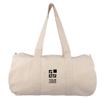 Saco desportivo em algodão natural OEKO-TEX com alças compridas cor natural vista principal