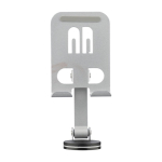 Suporte para telemóvel dobrável de alumínio com rotação 360º cor prateado primeira vista