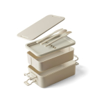 Lancheira empilhável de 2 níveis com conjunto de talheres 2,2 L oitava vista