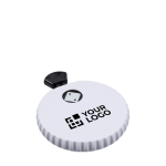 Dados mecânicos com abre-caricas e botão de plástico cor branco/preto vista principal