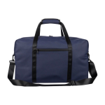 Saco desportivo e de viagem de couro sintético reciclado com asa dupla cor azul-marinho primeira vista