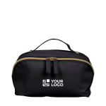 Nécessaire elegante de PU com amplo compartimento e pega de transporte cor preto vista principal