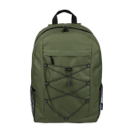 Mochila desportiva com fitas elásticas e redes laterais cor verde primeira vista