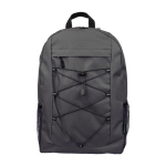 Mochila desportiva com fitas elásticas e redes laterais cor cinzento-escuro primeira vista