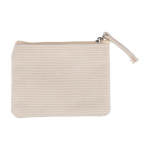 Porta-moedas de bombazine para personalizar fecho de correr a condizer cor bege primeira vista