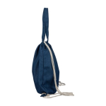Saco-mochila de cordão de cor natural e ganga reciclada quinta vista