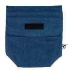 Saco térmico enrolável de ganga reciclada com fecho de velcro cor azul ganga primeira vista