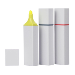 Marcador de plástico com corpo branco e detalhe colorido quinta vista