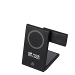 Estação de carga sem fios magnética 3 em 1, ultrafina, 15 W cor preto vista principal