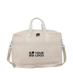 Saco térmico com fole e asas duplas reguláveis com capacidade de 23 L cor bege vista principal