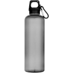Garrafa de plástico reciclado resistente e leve com mosquetão 750 ml cor preto segunda vista frontal