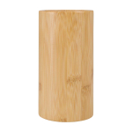 Conjunto de 5 espátulas de cozinha com suporte de bambu cor madeira terceira vista frontal