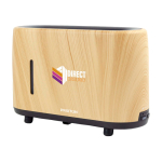 Humidificador silencioso com aromaterapia e luz fogo Prixton Essence cor madeira vista impressão tampografia