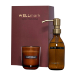 Conjunto de dispensador e vela perfumada de vidro WELLmark 250 ml cor grená