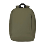 Mochila antirroubo de couro sintético com acesso traseiro 18 L PC 15” cor verde-escuro segunda vista frontal