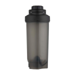 Garrafa em plástico PP com bola misturadora e marcações 700 ml cor preto segunda vista frontal