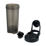 Garrafa em plástico PP com bola misturadora e marcações 700 ml cor preto segunda vista