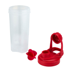 Garrafa em plástico PP com bola misturadora e marcações 700 ml cor vermelho segunda vista