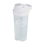 Garrafa em plástico PP com bola misturadora e marcações 700 ml cor transparente