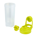 Garrafa em plástico PP com bola misturadora e marcações 700 ml cor verde-lima segunda vista
